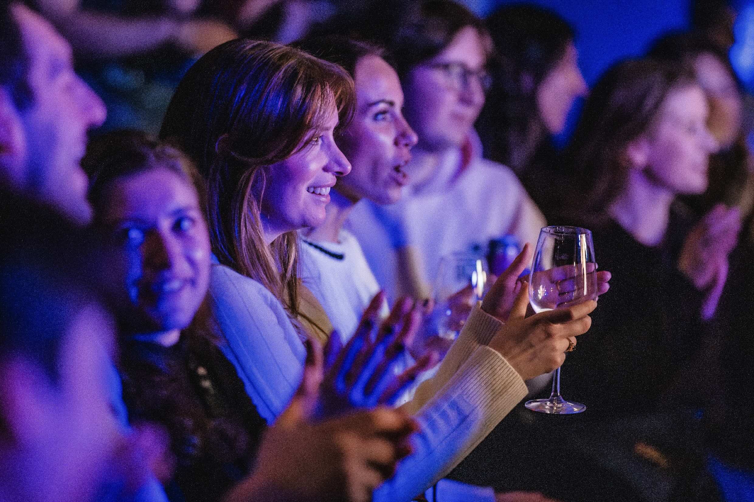 Audience at a comedy club